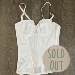 SOLD!white vintage corset top
